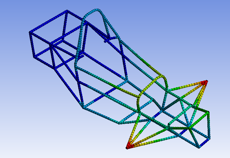 Screenshot of FEA of a formula frame